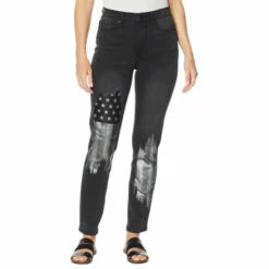 Discount 😉 "As Is" DG2 By Diane Gilman Classic Stretch American Flag Skinny Jean Black 👍