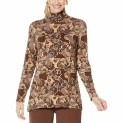 Buy 🤩 DG2 By Diane Gilman Printed Turtleneck Top 👍