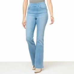 Cheap ⭐ DG2 By Diane Gilman Virtual Stretch Pull-On Flare Jean Indigo 🥰