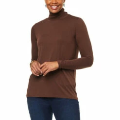 Brand new 😀 "As Is" DG2 By Diane Gilman Everyday Jersey Knit Long-Sleeve Turtleneck Top 🔥
