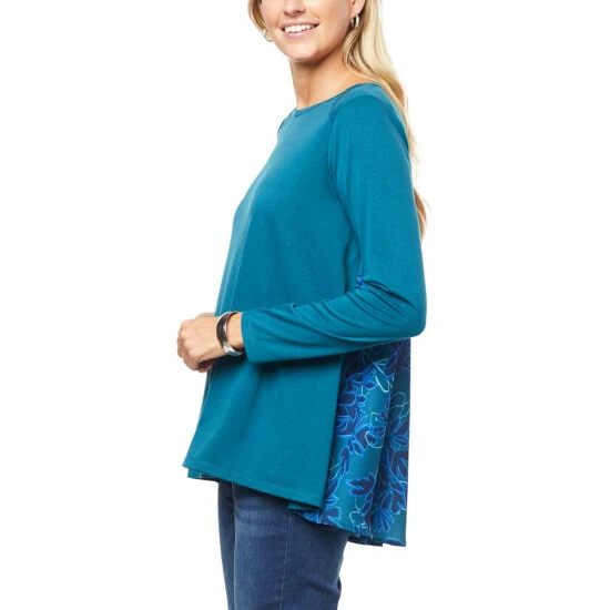 Best reviews of ๐ "As Is" DG2 By Diane Gilman Printed Back Hi-Low Hem Combo Top ๐ - Image 6