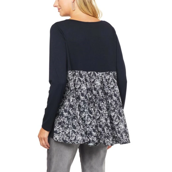 Best reviews of ๐ "As Is" DG2 By Diane Gilman Printed Back Hi-Low Hem Combo Top ๐ - Image 7