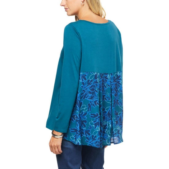 Best reviews of ๐ "As Is" DG2 By Diane Gilman Printed Back Hi-Low Hem Combo Top ๐ - Image 9