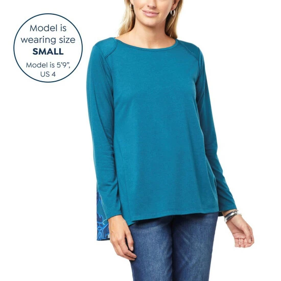 Best reviews of ๐ "As Is" DG2 By Diane Gilman Printed Back Hi-Low Hem Combo Top ๐ - Image 10