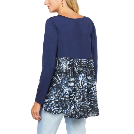 Best reviews of ๐ "As Is" DG2 By Diane Gilman Printed Back Hi-Low Hem Combo Top ๐ - Image 13