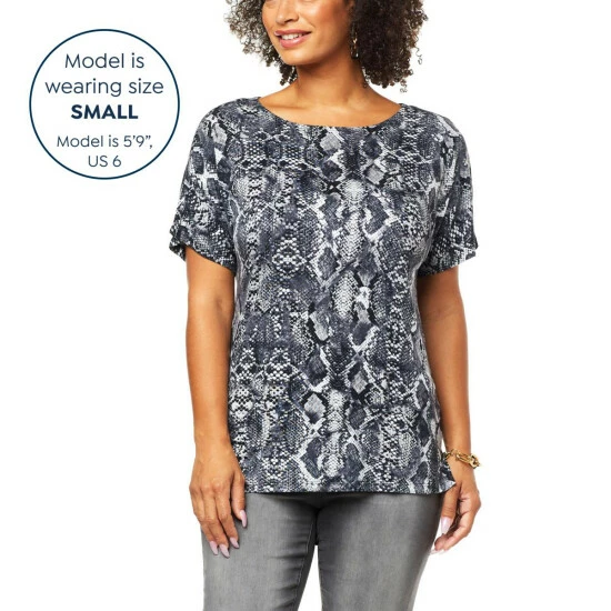Best deal 🎁 "As Is" DG2 By Diane Gilman Printed Jersey Knit Dolman-Sleeve Top 🥰 - Image 3