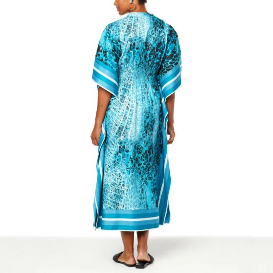Best reviews of 🥰 "As Is" DG2 By Diane Gilman Printed Challis Midi Caftan 👗 Dress 🌟 - Image 2