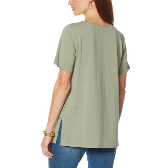 Discount โ๏ธ "As Is" DG2 By Diane Gilman Short-Sleeve Knit Easy Top โจ - Image 2