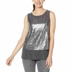 Coupon 🎉 "As Is" DG2 By Diane Gilman Sequined Easy Tank 🌟