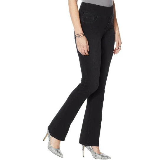 Deals 🔔 "As Is" DG2 By Diane Gilman Stretch Knit Twill Boot-Cut Jegging - Basic ⭐ - Image 3
