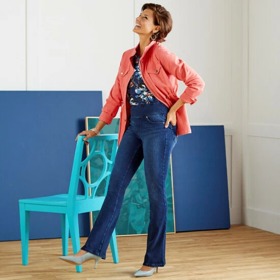 Deals 🔔 "As Is" DG2 By Diane Gilman Stretch Knit Twill Boot-Cut Jegging - Basic ⭐ - Image 6