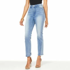 Wholesale 🔥 "As Is" DG2 By Diane Gilman FLEXstretch Denim Seamed Straight Ankle Jean 🌟