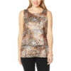 Coupon 🥰 "As Is" DG2 By Diane Gilman Printed Charmeuse Layered Easy Tank 🤩