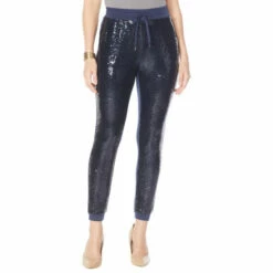 Hot Sale ⌛ "As Is" DG2 By Diane Gilman Sequined Front Pull-On Slim Jogger Pant 🛒
