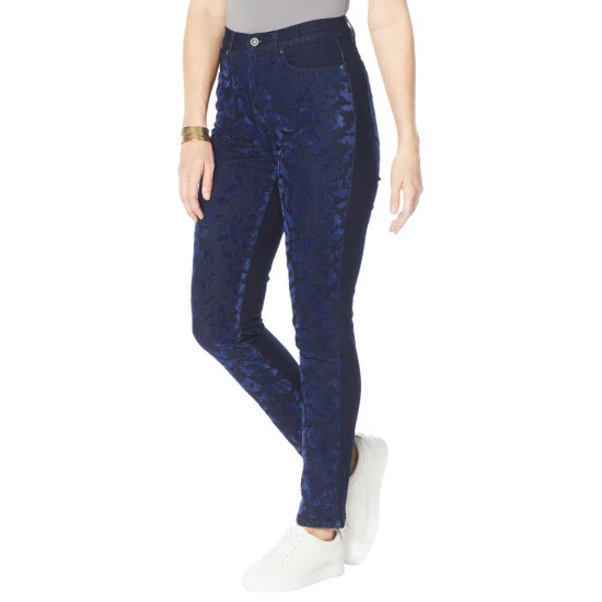 Deals ๐ "As Is" DG2 By Diane Gilman Classic Stretch Front Flocked Skinny Jean ๐ฅ