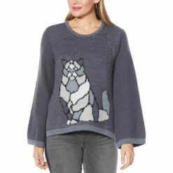 Wholesale 🎉 "As Is" DG2 By Diane Gilman Faux Mink Animal Swing Hem Sweater 🎁