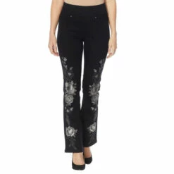 Cheapest 🧨 "As Is" DG2 By Diane Gilman Embroidered Comfort Waist Boot-Cut Jean 🔔