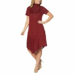 Wholesale ⌛ "As Is" DG2 By Diane Gilman Asymmetric Turtleneck Sweater 👗 Dress ⭐