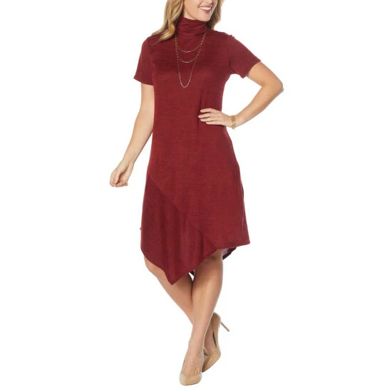 Wholesale ⌛ "As Is" DG2 By Diane Gilman Asymmetric Turtleneck Sweater 👗 Dress ⭐