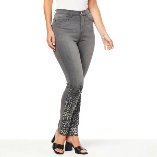 Hot Sale 🔔 DG2 By Diane Gilman New Classic Stretch Placed Print Skinny Jean Cherry 🌟 - Image 9