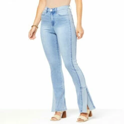 Brand new ⌛ DG2 By Diane Gilman New Classic Stretch Split Side Panel Bootcut Jean Indigo 😍