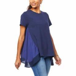 New 🎉 DG2 By Diane Gilman Scarf Back Combo Top Teal 💯