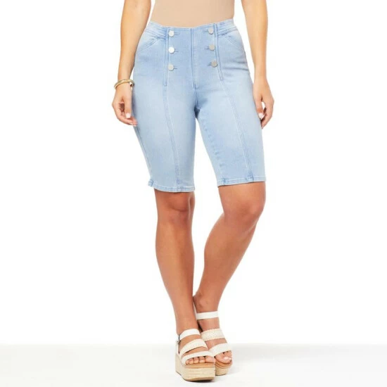 Coupon ๐ DG2 By Diane Gilman Virtual Stretch Denim Pull-On Sailor Short Chambray ๐งจ - Image 5