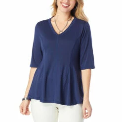 Best Pirce 🛒 DG2 By Diane Gilman Everyday Jersey Seamed Hi-Low Swing Hem Top Taupe 😀