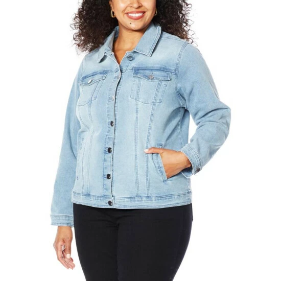 Brand new 👏 DG2 By Diane Gilman Classic Stretch Signature Denim Jacket Indigo 🌟 - Image 8